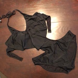 Black Ruffle Monokini
